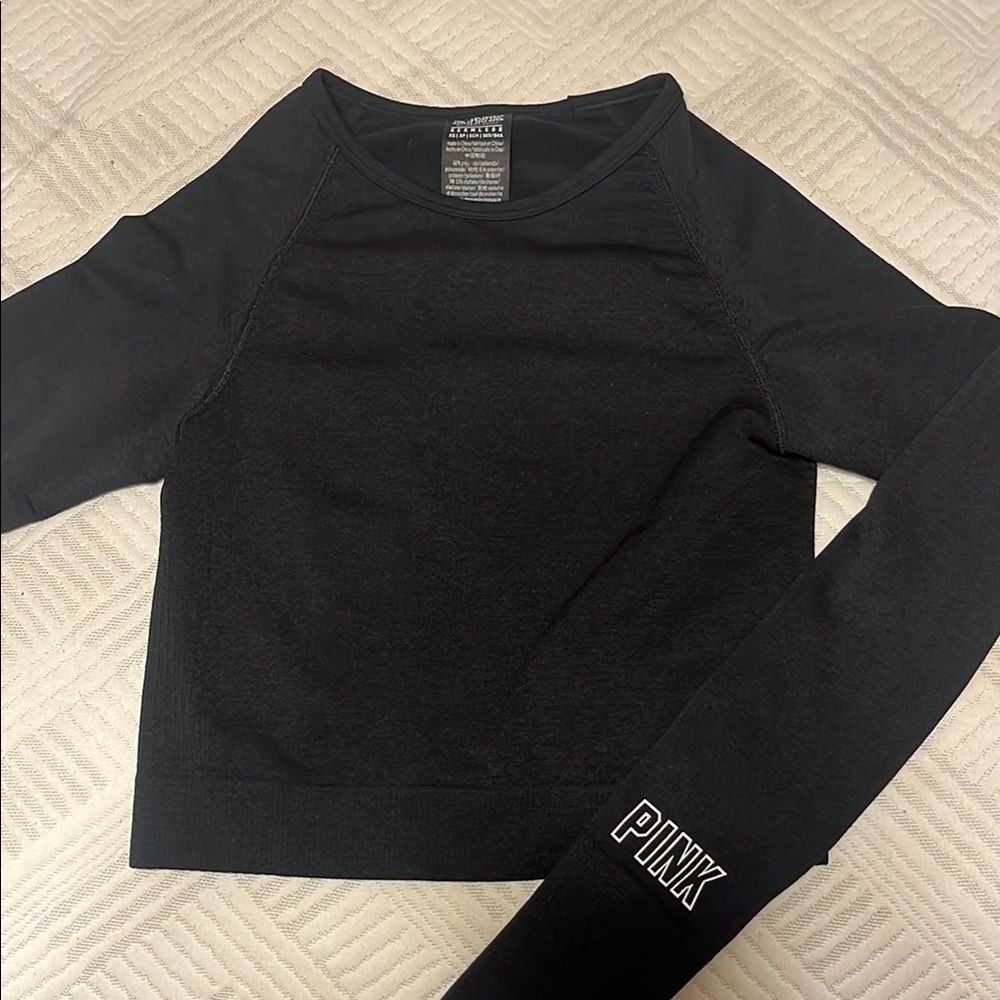 PINK Victoria's Secret Black Seamless Top
